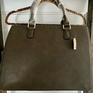 large brown purse purchased at Spring, never used, still in original packaging